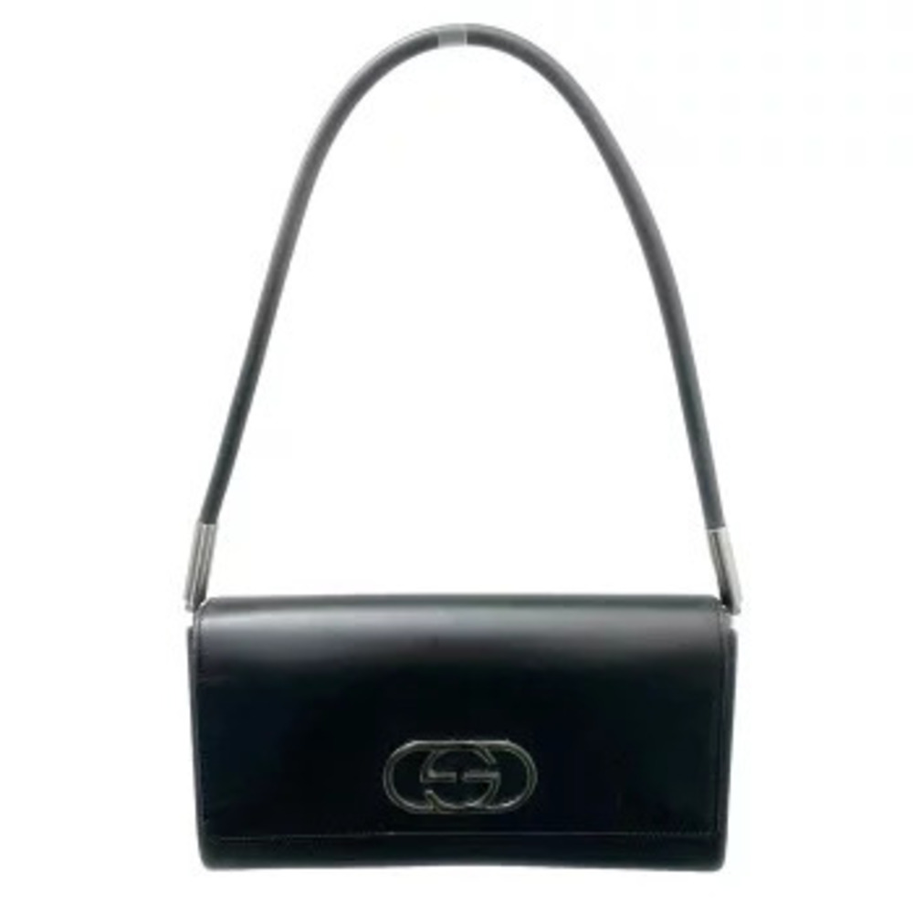 GUCCI One Shoulder Hobo Bag Handbag Black